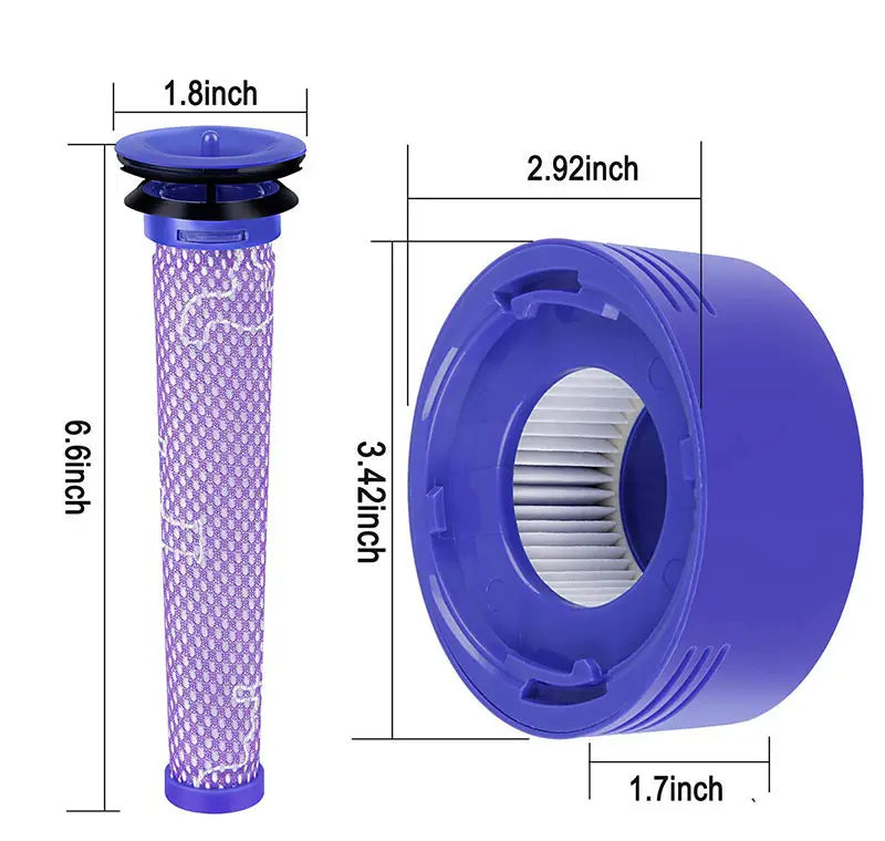 Dyson V7 V8 Vacuum Pre-Filter & HEPA Post-Filter Set