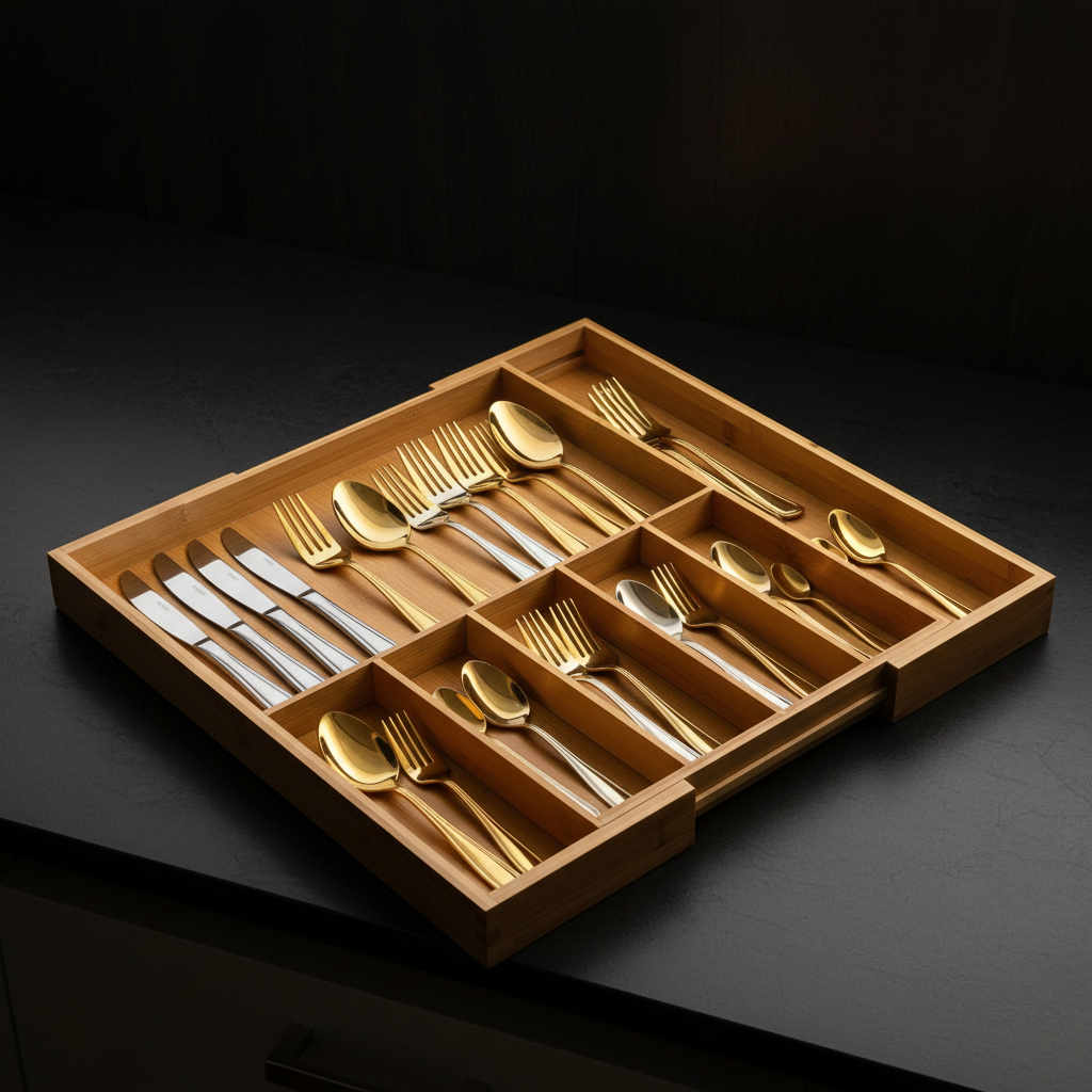 Bamboo Cutlery Organizer — Norah Home Style