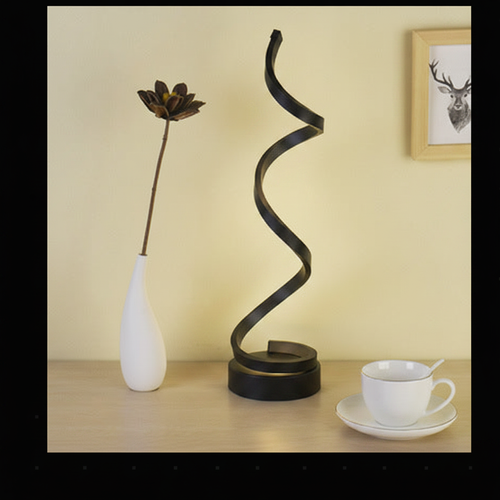 Black Spiral LED Lamp Lifestyle
