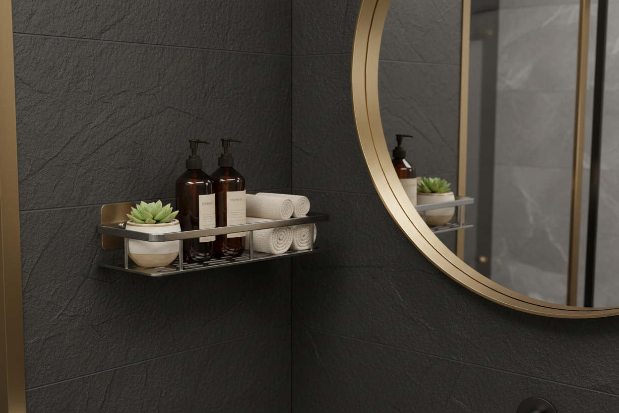 Compact bathroom lifestyle scene