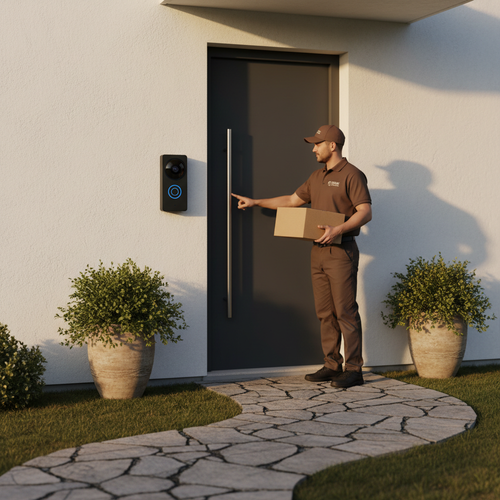 Smart WiFi Doorbell – Black, Golden Hour